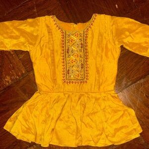 Vibrant Yellow Embroidered Top